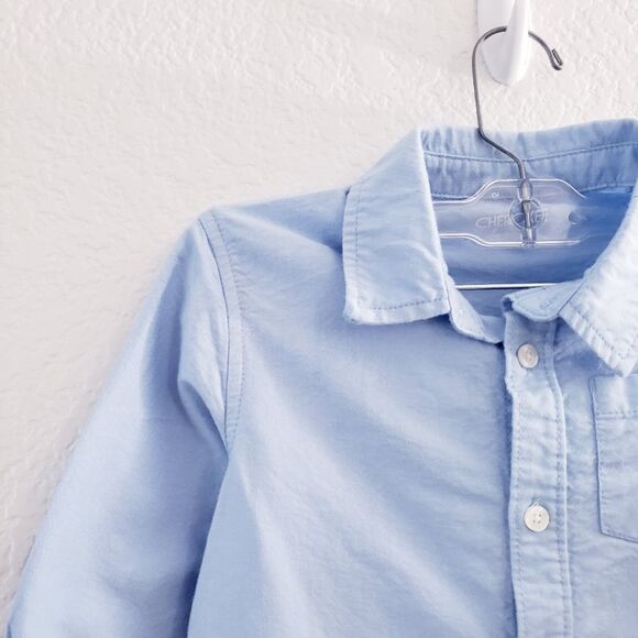 Cherokee Boys Toddler Light Chambray Blue Button Down Shirt Size 4T - Picture 4 of 7